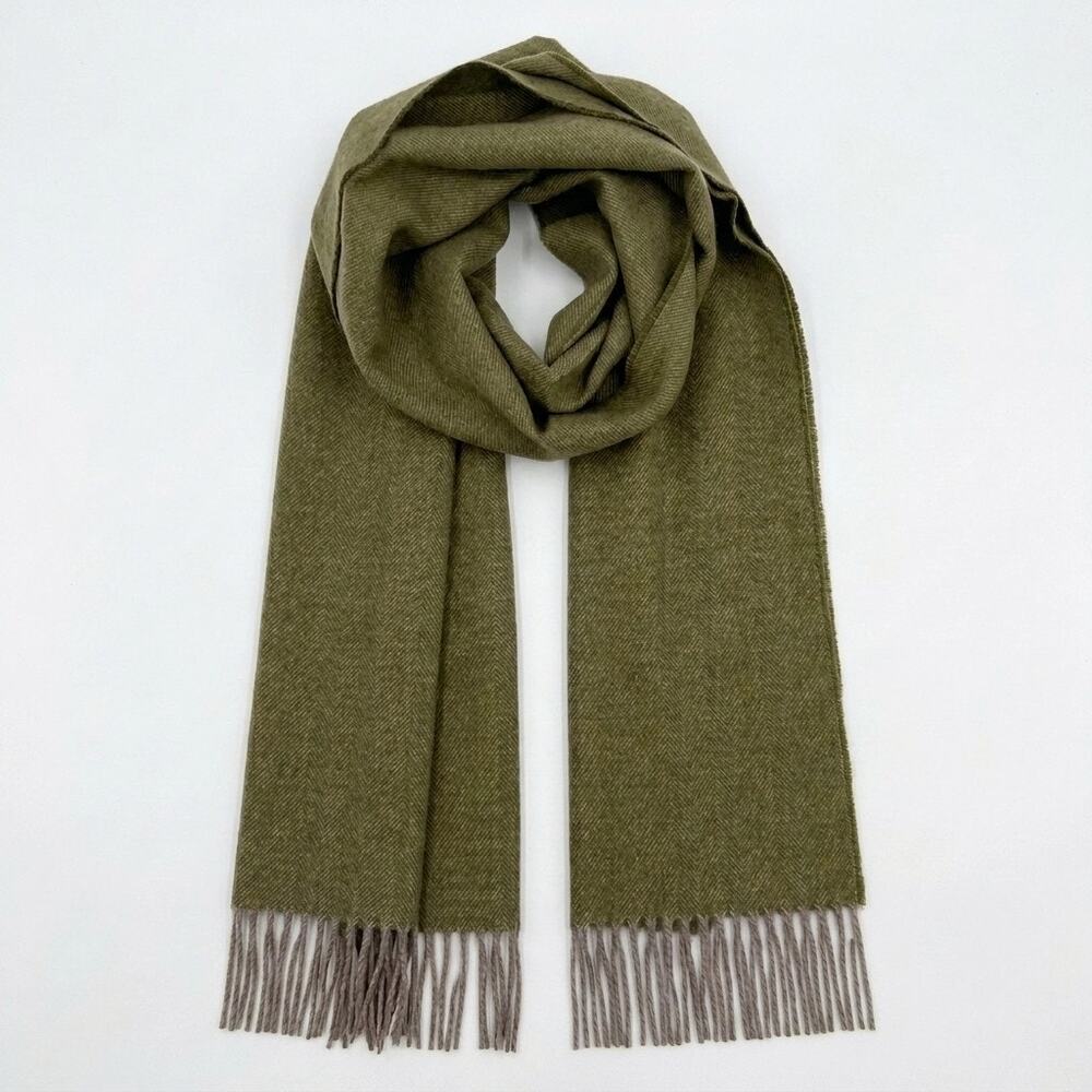 Shupaca Baby Alpaca Classic Scarf Olive 11x75 Soft Warm Woodland Neutral NWT